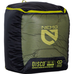 Nemo Equipment Women's Disco 15-Degree Endless Promise Down Sleeping Bag in Birch Bud storage cube