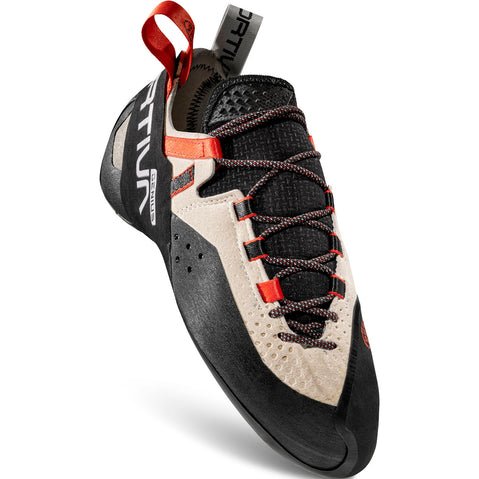 La Sportiva Genius Rock Climbing Shoes in Chalk angle