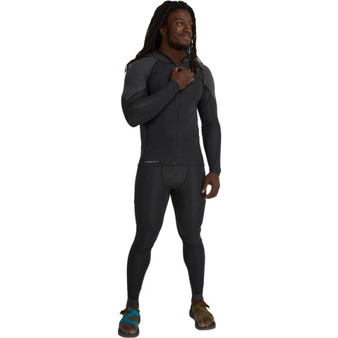 NRS Men's HydroSkin 1.5 Pants in Black/Graphite model front