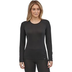 Patagonia Women's Capilene Thermal Weight Crew Shirt model in black front