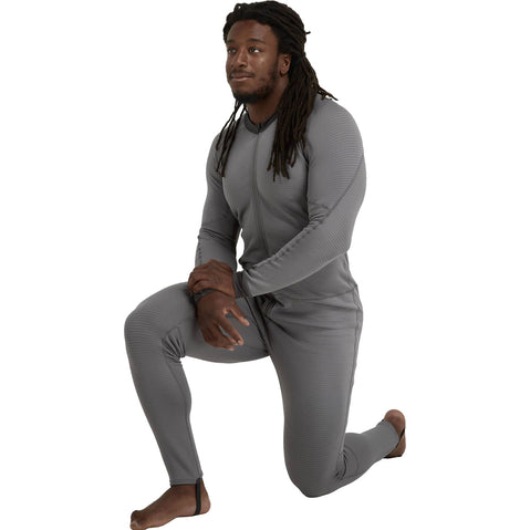 NRS Men's Lightweight Union Suit in Smoke model front