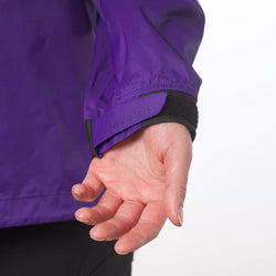 Level Six Women's Orillia Paddling Jacket in Violet Indigo model wrist closure view