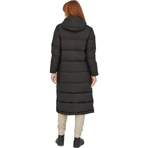 Patagonia Women's Silent Down Parka in Black model back