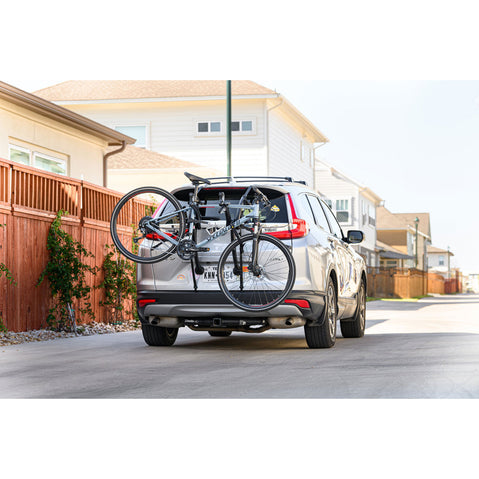 Saris Bones EX 2-Bike Trunk Rack with bikes loaded front