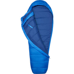 Marmot Lost Cost 15 Degree Down Sleeping Bag in Trail Blue/Twilight open
