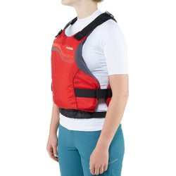 NRS Vapor Kayak Lifejacket (PFD) in Red model left