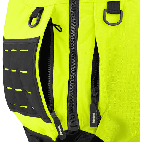 NRS Big Water Guide Lifejacket (PFD) in Safety Yellow zippered pocket detail