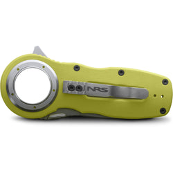 NRS Pilot Access Folding Knife in Safety Yellow left folded shadow