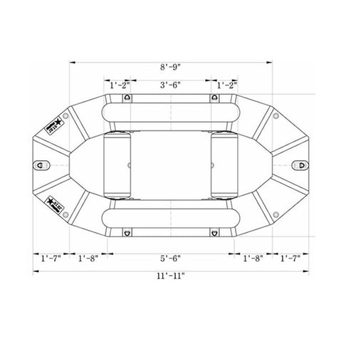 Star Inflatables Starlite 12 Standard Floor Raft diagram