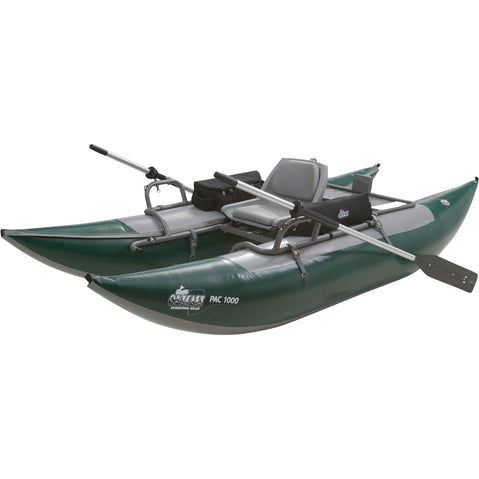 Outcast PAC 1000FS Pontoon Boat in Green/Gray left