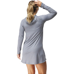 NRS Women's Silkweight Hoodie Dress stone model 1 back