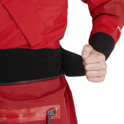 NRS Men's Crux Drysuit in Red model waist