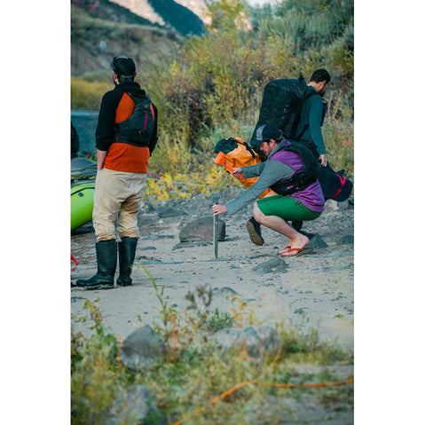 Down River Equipment Sand Stake in use on a river