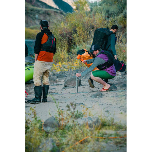 Down River Equipment Sand Stake in use on a river