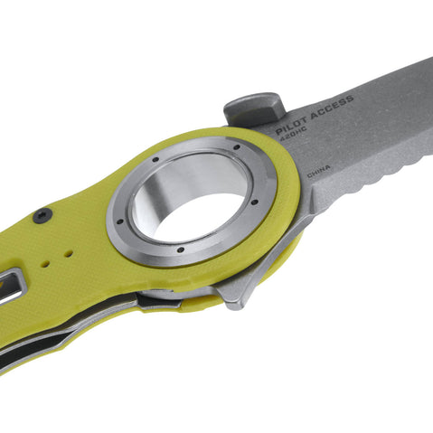 NRS Pilot Access Folding Knife in Safety Yellow detail