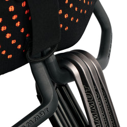 Mammut Men's Comfort Knit Fast Adjust Rock Climbing Harness in Black/Safety Orange gear loops