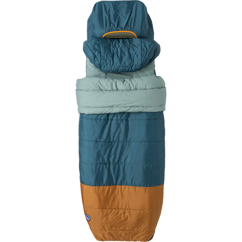 Big Agnes Echo Park 35 Degree Synthetic Sleeping Bag in Tapestry/Brown Sugar top open pillow barn