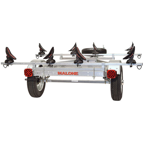 Malone MicroSport LowBed 2-Boat Saddle Up Pro Kayak Trailer Package back