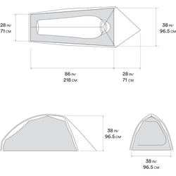 Mountain Hardwear Nimbus UL 1-Person Backpacking Tent in Undyed diagram