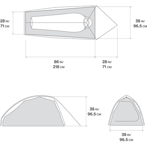 Mountain Hardwear Nimbus UL 1-Person Backpacking Tent in Undyed diagram