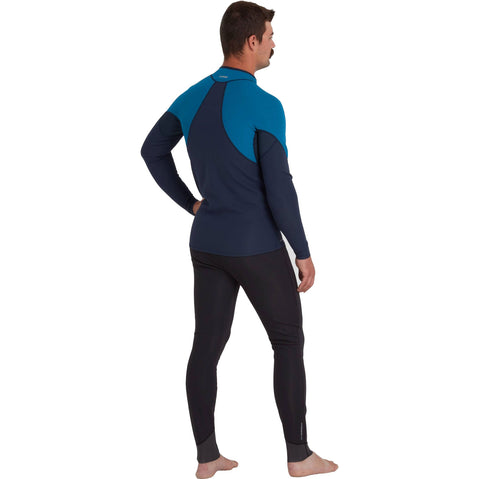 NRS Men's HydroSkin 0.5 Jacket in Navy/Mikonos model back
