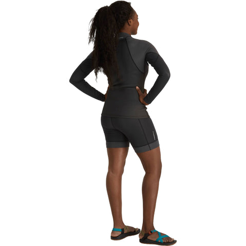 NRS Women's HydroSkin 0.5 Shorts in Black/Graphite model back