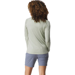 NRS Women's Silkweight Long-Sleeve Shirt in Desert Sage model back