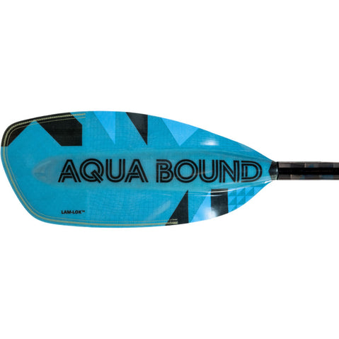 Aqua-Bound Aerial Major Fiberglass Versa-Lok Straight Shaft 2-Piece Kayak Paddle in Blue left blade backside