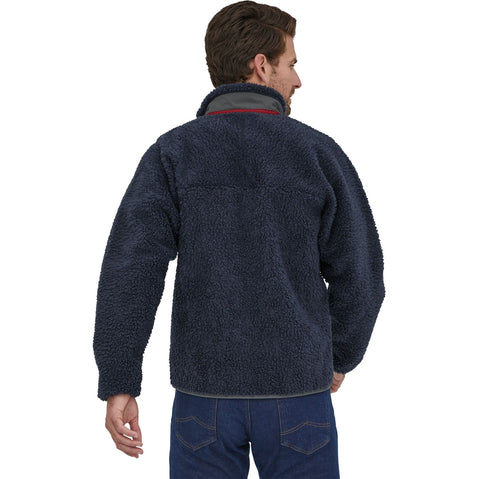 Patagonia Men's Classic Retro-X Jacket in New Navy/Wax Red model back