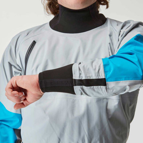 NRS Men's Stratos Semi-Dry Paddling Jacket quarry overcuff drain