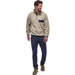 Patagonia Men's Synchilla Snap-T Pullover Top in Oatmeal Heather model view front