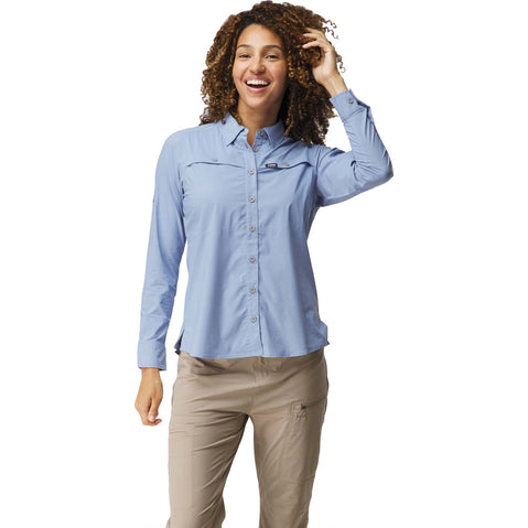 NRS Women's Caye Long Sleeve Shirt in Fog model front