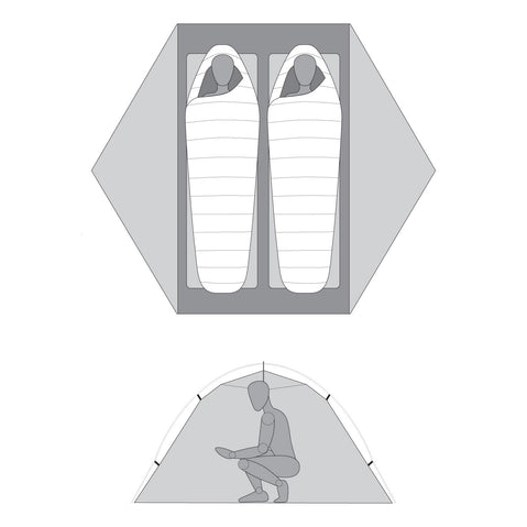 MSR Hubba Hubba LT 2 Person Backpacking Tent floorplan