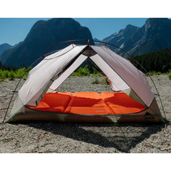 MSR Elixir 3 Person Backpacking Tent with three sleeping pads