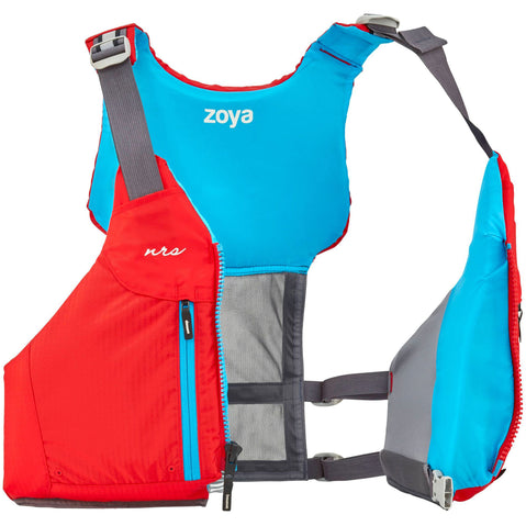 NRS Women's Zoya Kayak Lifejacket (PFD) (Closeout) in Red angle open