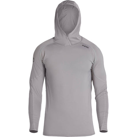 NRS Men's Breaker Rashguard Hoodie in Titanium front