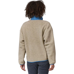 Patagonia Women's Synchilla Jacket in Oatmeal Heather/Blue Bird model back