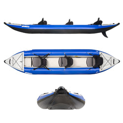 Sea Eagle Explorer 420X Inflatable Kayak Deluxe Tandem Package top and front