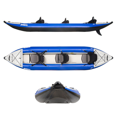 Sea Eagle Explorer 420X Inflatable Kayak Deluxe Tandem Package top and front