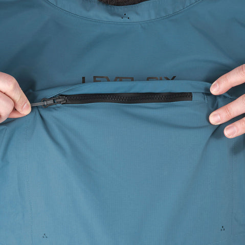 Level Six Vega Short Sleeve Dry Top in Crater Blue zippered pocket