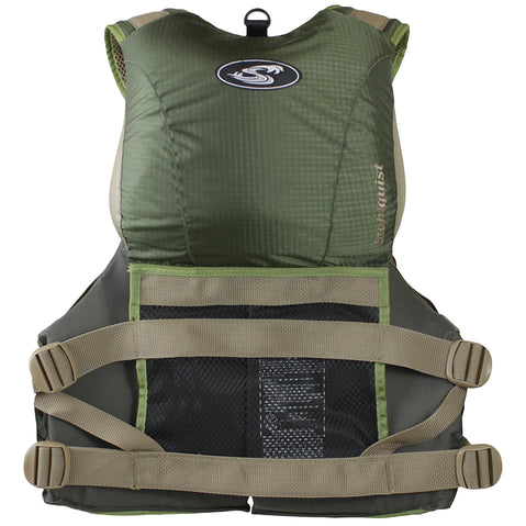 Stohlquist Piseas Fishing Lifejacket (PFD) grass green back view