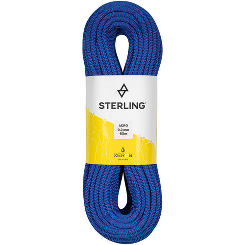 Sterling Aero 9.2 mm XEROS Dry Climbing Rope in Blue front