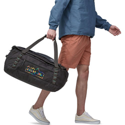 Patagonia Black Hole Duffel 55L in Unity Fitz/Ink Black model angle