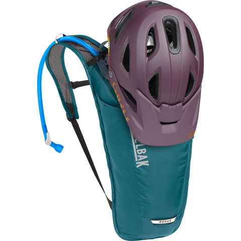 Camelbak Women's Rogue Light 70 oz. Hydration Backpack in Castlerock/Seafoam with helmat