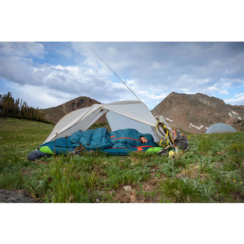 Big Agnes Lost Ranger 3N1 15 Degree Down Sleeping Bag in Legion Blue/Tapestry lifestyle