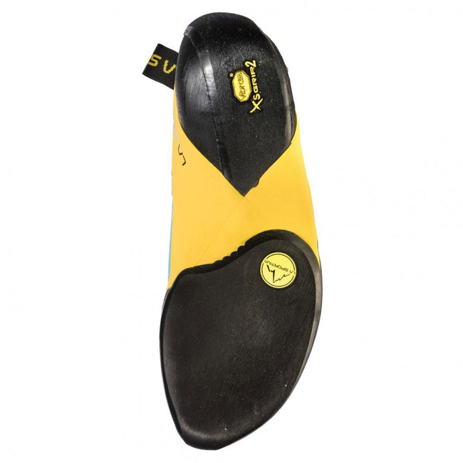 La Sportiva Men's Futura Rock Climbing Shoes in Blue/Yellow sole
