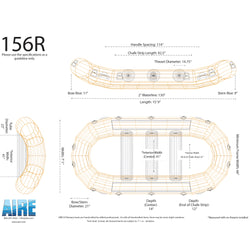 AIRE 156R Self-Bailing Raft in wireframe