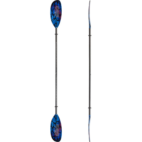 Bending Branches Angler Pro Fiberglass Straight Shaft 2-Piece Kayak Paddle in Radiant full profile