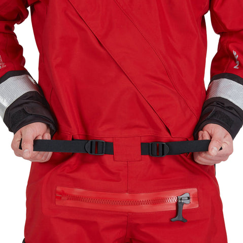 NRS Extreme SAR Dry Suit in Red waist adjustment