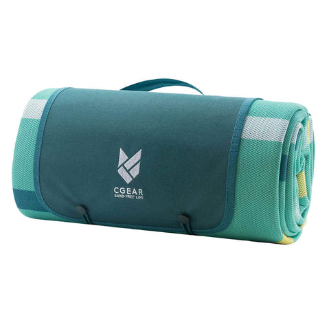 CGear Sandlite Sand-Free Mat in Green Straw rolled